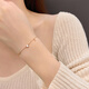 Promise of love, accompanied by stars and moon, 18K color gold bracelet, rose gold jewelry for women, anniversary birthday gift for girlfriend