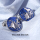 WILLIAM MILTON Limited Edition Global Travel Earth Embossed Cufflinks Men's French Shirt Cuff Pins Light Luxury Gift Customized Gift Box Global Travel