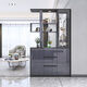 Henglesheng Eingangsschrank Schuhschrank integrierter Weinschrank Abteilung Wohnzimmer Eingang doppelseitig Foyer Schrank Wohnzimmer Weinschrank P01: [Marmor Weiß + Schwarz Eiche] 1050