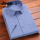 JEEP SPIRIT bamboo fiber shirt men's short-sleeved summer thin style free-iron middle-aged and elderly father's striped ice silk shirt summer D3527 with pocket M 3890-115Jin[Jin equals 0.5 kg]