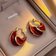 Idel French retro red earrings for women silver earrings high-end earrings 2025 new temperament earrings birthday gift red earrings E3228