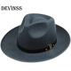 Danwens top hat men's Shanghai beach hat Xu Wenqiang's same style British top hat groom's official hat classic wool felt hat black M (56-58cm)