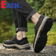 
EXZH brand 2024 new work shoes for men genuine leather thick sole round head non-slip outdoor casual big-head leather shoes men wide version 9715 black 39