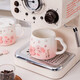 Bethes mug ceramic cup drinking cup coffee cup cherry blossom embossed tea cup with lid office home water cup