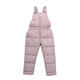 Warm winter children's down cotton overalls for boys and girls, zippered crotch jumpsuit for babies aged 1-3 years old, winter outer wear, light red 100 cm