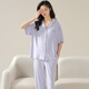 
Catman Modal pajamas for women in spring and summer cardigans for short-sleeved trousers large size women's thin home clothing suits can be worn outside 12109 M (recommended weight is 90-100 Jin [Jin equals 0.5 kg])