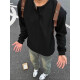 Jian Xingheng Schwarzer Amerikaner Henry Neck Langsamtes T-Shirt Herren Spring Waffel Sweatshirt plus Samt verdickte innere Basishemd Winter Black plus Samt 1381 [hohe Qualität] XL empfohlen 120-140jin [Jin gleich 0,5 kg]