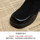 Lu Rang Song Frauen Martin Boots Frauenschuhe dicke Ferse plus Fleece-Stiefel Frühling und Herbst Neue High-End Korean kleine Knöchelstiefel modische kurze Stiefel Dünne Stiefel Schwarze Heel Höhe 6 cm 38