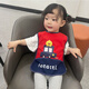 儿童围裙婴儿饭衣幼儿园防脏罩衣男宝宝吃饭围兜防水无袖薄款饭兜 A6231红色小鸟汽车 常规款 120码建议身高100-110厘米