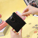 Jiemo Coin Wallet Women Leinwand Handhält kleiner Beutel Student Kurzmini kleiner Geldbeutel Kartenbeutel Herren Reißverschluss Key Coin -Tasche Schwarz