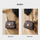 柏萨尼（PESASRIE）轻奢品牌包包女包单肩包新款女士斜跨包百搭小圆包情人节生日礼物 咖啡色【全国十仓/当次日达】 奢侈礼盒送女友送老婆送妈妈