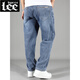 Lee DPRRE Spring et été Stretch Stretch Nine Point Pantal pour hommes 2024 Nouveau pantalon décontracté Harlen Casque à 9 points -2 Gray adapté au printemps et à l'été Thin 29 Taille 2 pieds 2
