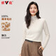 Yalu cardigan women 100% pure wool 2025 new turtleneck solid color fashion sweater autumn and winter base sweater pink M