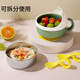 Jia Nier Baby ergänzende Lebensmittelschale 316 Edelstahl Baby essen Wasserdämmung Schüssel Kindergeschirr Löffel Anti-Fall-Saugbecher-Schüssel [gewalttätiger Orange] mit Saugbecher + Stroh + Gabellöffel