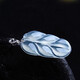 Fat Donglai same style 18k gold leaf pendant Baibo ice jade jade gold branch jade leaf jade pendant 18k gold inlaid with jade white gold buckle
