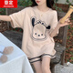 垦定（KENDING）2024年新款睡衣女新款夏季卡通短袖短裤夏天网红风女士家居服套装 681紫兔 XL