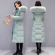 Austrian down jacket women's winter new fashion thickened fox fur mid-length knee-high trendy jacket green XL