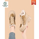 Specht Innere erhöhte Schneestiefel für Frauen 2023 neue verdickte Baumwollschuhe Winter plus Samt -Turnschuhe kleine dicke Sohle 10 cm Lk 7333 Gold Single Layer 36