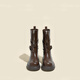 Neun-Zoll-Sonnenschein Maillard Midrohr Martin Boots Frauen Kurzstiefel 2025 Frühling und Herbst neue Frauenschuhe Western Retro Round Zehen dicke Ferse-Modestiefel mittelschwere Stiefel Frauen Brown 39