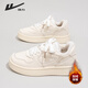 Pull back new winter women's sneakers, leather-topped white shoes, versatile plus velvet cotton shoes 1325, beige plus velvet style 38