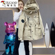 Holzspecker -Baumwollgebühr. Frauen 2024 Frühling und Herbst Neue Parker mittelgroße Arbeitspeakwebe Cassiem Taille Windmantel Baumwoll Beige dünne Baumwolle L 116-130jin [Jin gleich 0,5 kg]