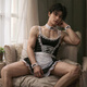 Uniforme masculino 2025 NUEVA SEXY Men's Special Attle Attle Attle Speed ​​Speed ​​Sm Shame Thong, Oily y Transparent Boy Fecha, alto elástico y perspectiva de una pieza 160 (m) Peso recomendado 80-120Jin [Jin equivale a 0.5 kg]