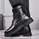 Región occidental Zapatos de lana de oveja para hombres para hombres Camel Cuerpo genuino Pure Cowhide Cody Shoes de cuero Invierno calientes más vellones de mediana edad botas de nieve de nieve Martin Boots 3519 [Sole de lana negra] 39