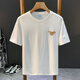 Qianji (Qianji) 2024 Été Nouveau t-shirt à manches courtes pour hommes T-shirt en vrac à imprimé slim et polyvalent pour hommes T-shirt noir JSW-9906 Numéro L Convient pour le poids 109-124Jin [Jin est égal à 0,5 kg]