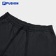 FILAFUSION trendy brand knitted trousers for men, winter loose cotton cuffed sweatpants, dark black-BK L 175/84A