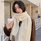 Écharpe de laine 100% en laine concise pour les femmes en automne et en hiver, écharpe chaude haut de gamme pour les cadeaux de Noël d'anniversaire pour petite amie et femme cassé - Boîte cadeau de marque haut de gamme pratique et haut de gamme