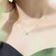 Happy birthday gift 18K gold necklace female cat eye laser bead necklace sparkling clavicle chain for girlfriend