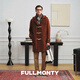 FULL MONTY【牛角扣】毛呢大衣男款连帽呢子大衣商务休闲羊毛中长款外套秋冬 焦糖色6241 50