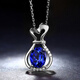 Fantimo 22 carat tanzanite necklace for women, 18k gold with diamonds, lucky bag pendant, luxury colored jewelry, medium lucky bag with 2.2 carat 5A grade tanzanite pendant