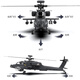 RHSKY YUXIANG F11S APACHE GPS HELICOPTERE ARRADE COMMENTAIRE Intelligent Hélicoptère 3D Modèle de navigation REAVER FILLE 6 Comme le Real 2025 F11S Full Set (Accélération gauche et droite peut être commutée) une batterie [YUXIANG General Agent + Guide technique]