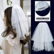Luruo Li Yitong Bridal Certification Veil Follow-up Proposal Registration Photo Props Ritual Bow Short Puffant Veil Simple Double-layer Small Veil Hairpin 45CM
