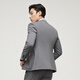 YOUNGOR Suit Herren 229 Style Two Einreihiger Business-Anzug mit mittlerem Rückenschlitz Business-Anzugjacke Grau L 175 /96A
