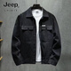 JEEP SPIRIT American casual khaki denim jacket men's Korean style trendy flying employee jacket trendy brand loose plus size top Khaki XCL659 high quality 3XL