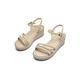Rote Libelliefelhähne Sandalen für Frauen im Sommer Neue Ein-Strip-Frauenschuhe Schwamm Kuchen Dicke alleinige Temperament Mutter Sandalen WFK24141 Aprikosenfarbe 36