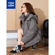 TonLion 2025 Women's Hooded Love Down Jacket Charcoal Gray L