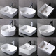 Nordic ceramic wash basin table oval household wash basin bathroom balcony rectangular art basin 8013 small single basin with drain