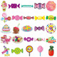 50 pegatinas de cuentas de mano de estado de ánimo de dulces Decoración Patrón pequeño para niñas Heart Water Cup Photo Álbum de fotos Guitar Auriculares Diario Tableta de la maleta Material de bricolaje Decoración creativa impermeable [50 imágenes no se repiten] Candy-693 5-8 cm