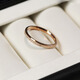 Fat Donglai's same style 18k gold ring pair ring light luxury 18K gold women's ring frosted rose narrow version size 6 (12-13 Hong Kong size)