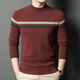 NOSSKISS luxury high-end brand men's pure wool sweater men's 2025 new half turtleneck trendy casual striped sweater Yunwa Gray M 170