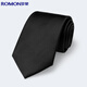 ROMON TIE Men's Business Formal Wear Versátil Color sólido Sólido Caja de regalo de corbata de boda de 8 cm