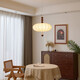 TIFFANIA Retro Français Fabric Fabric de lustres Modèles Chinois Restaurant Bar Tainanyang Bois massif Salle romantique lampe principale AY9898-40CM LED à trois couleurs (couleur de noix)