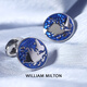 WILLIAM MILTON Limited Edition Global Travel Earth Embossed Cufflinks Men's French Shirt Cuff Pins Light Luxury Gift Customized Gift Box Global Travel
