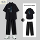 未萱成人礼服男18岁 高级感夏季2024学院风夏短袖衬衫班服高中生dk制 白色衬衫+西裤 XL XXS
