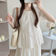 Langyin Maternity Summer Vestido 2025 Nuevo suelto de dos piezas Nuevo estilo chino Cubierta de abarrote blanca Vestido de albaricoque de verano L sugiere 115-130Jin [Jin iguala 0.5 kg]