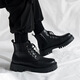 Yushang Zhenpin Martin Boots men's spring high-top British style casual leather shoes work shoes retro thick-soled short boots outdoor work boots black-41