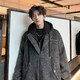 The most beautiful retro woolen hooded fake two-piece jacket for men in autumn and winter new design trendy casual tops gray XL recommended 125-145Jin Jin equals 0.5 kg